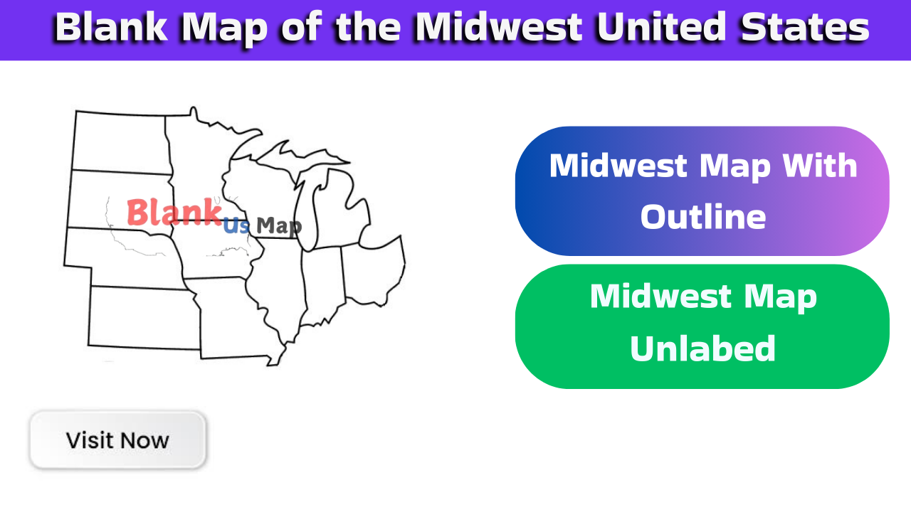 Blank Map Of The Midwest United States Blank Map US Blank Map Of The Midwest United States 