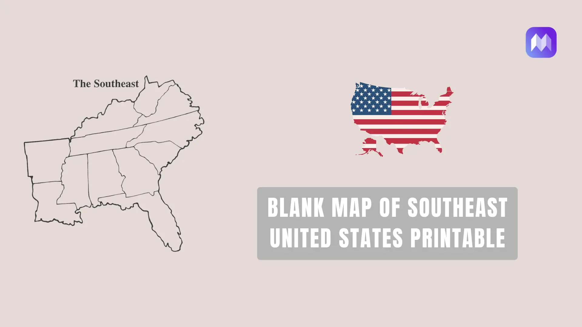 Blank map of Southeast United States