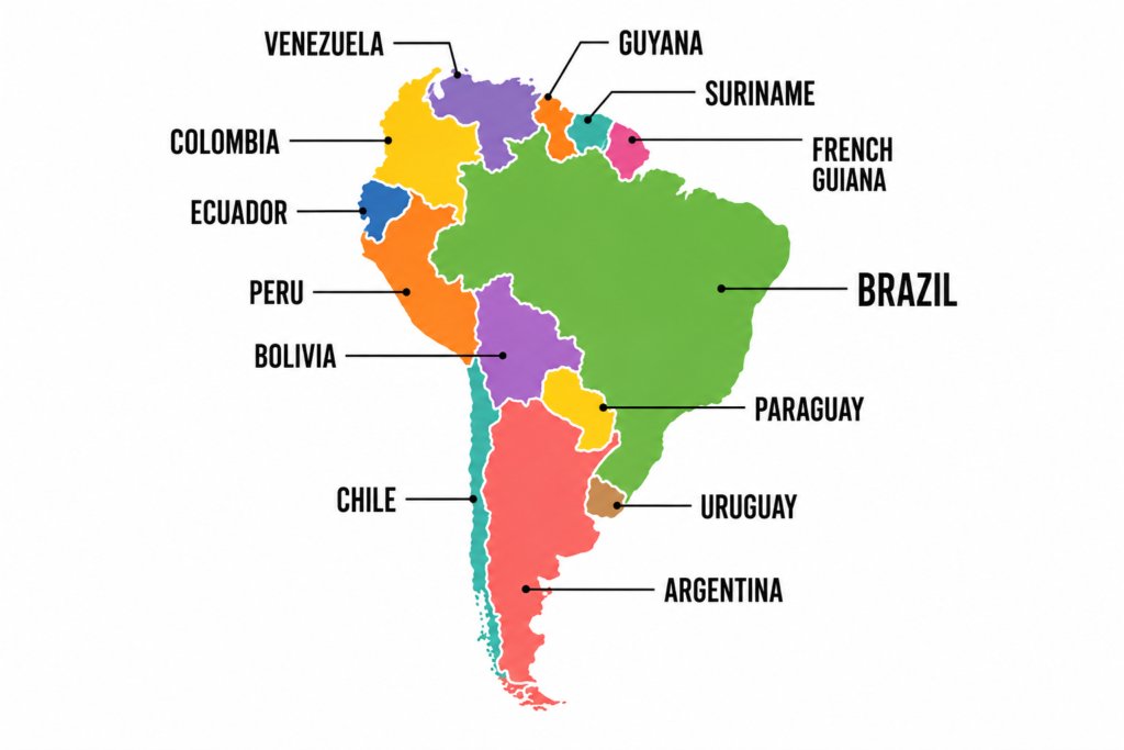 Map of South America