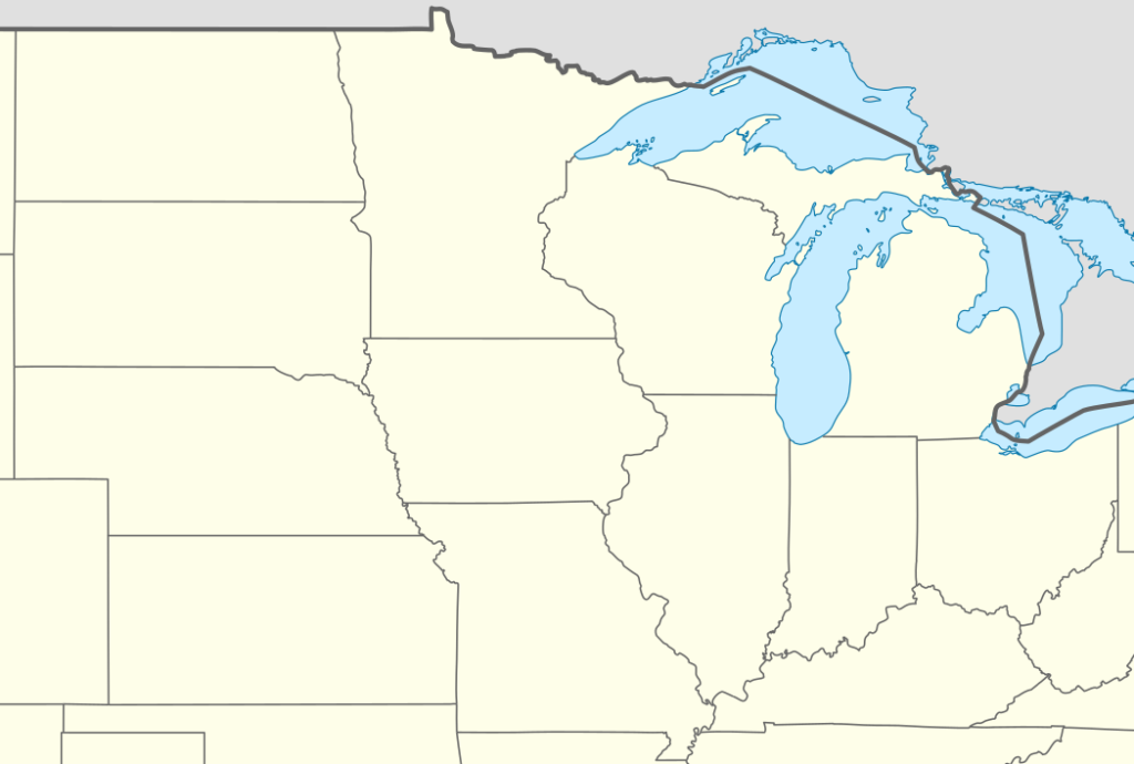 Midwest Region Blank Map – Free Printable Map