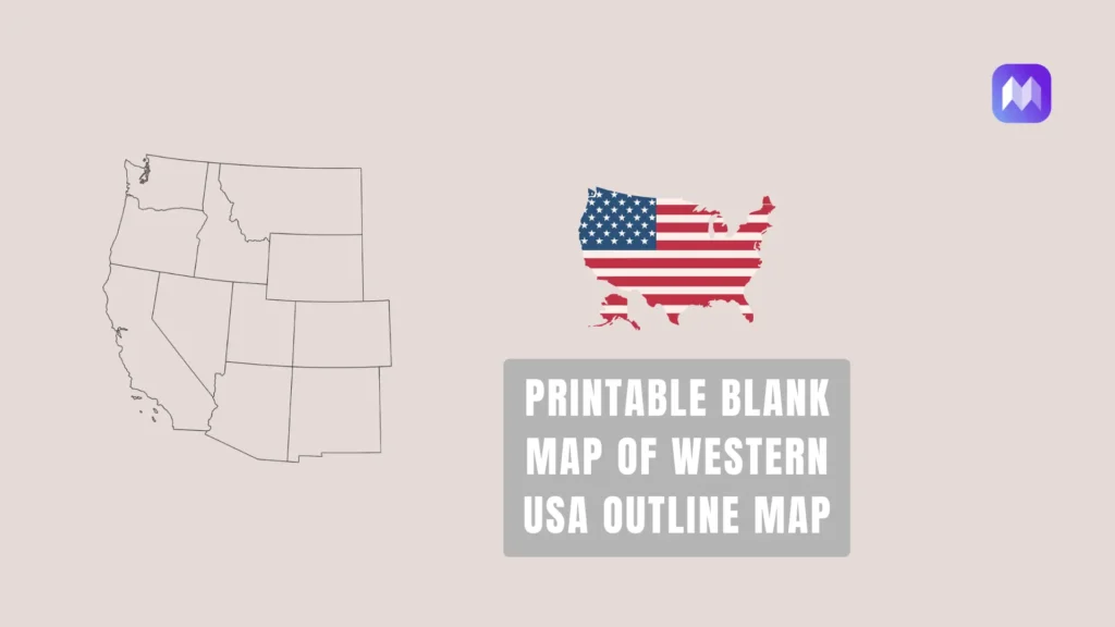 Printable blank map of western usa