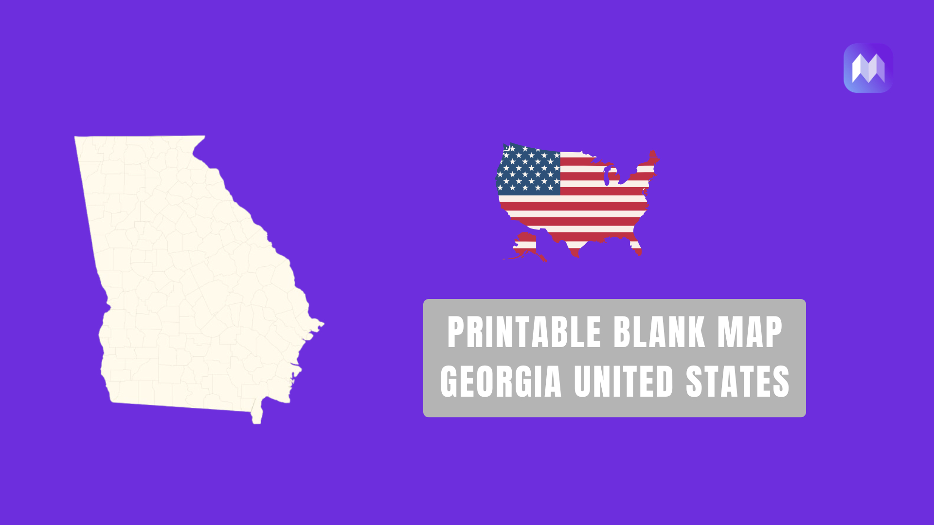 Blank Map of Georgia, USA